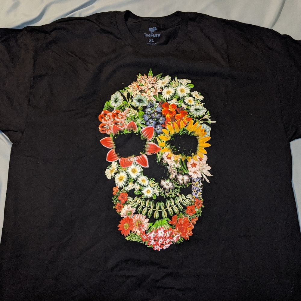 TeeFury Floral Skull T shirt
